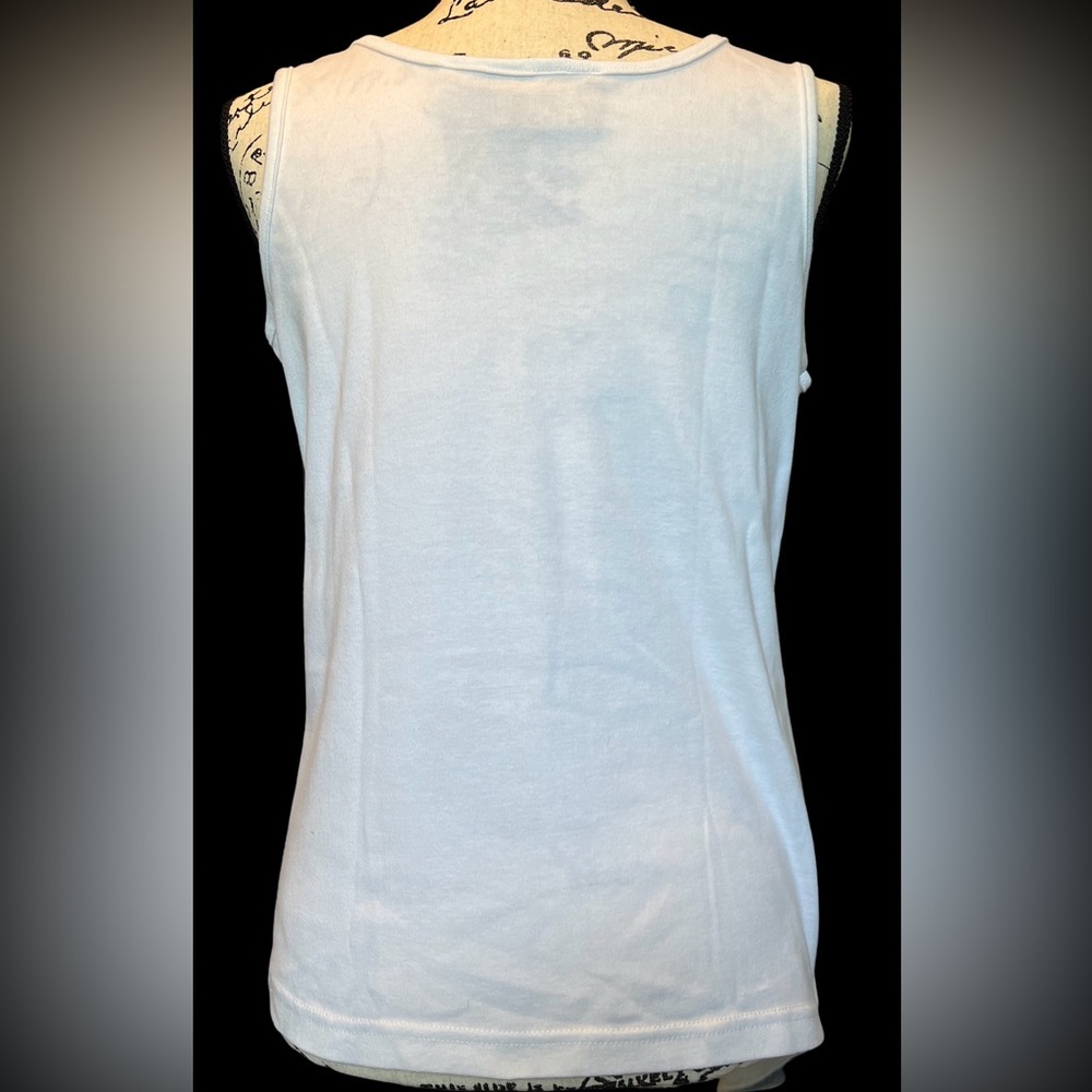Palm Grove Woman’s White Embroidered Boat Theme Tank Top Size Large - Picture 6 of 6